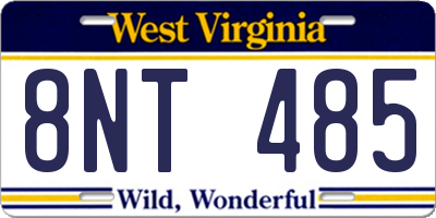 WV license plate 8NT485