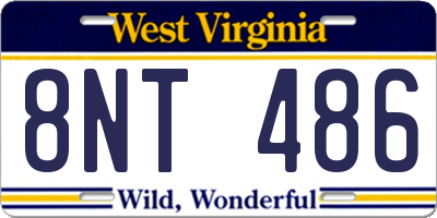 WV license plate 8NT486