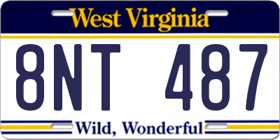 WV license plate 8NT487