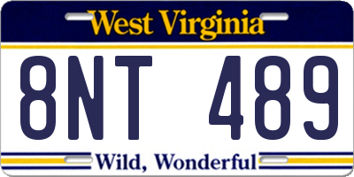WV license plate 8NT489