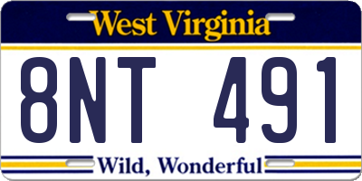 WV license plate 8NT491
