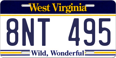 WV license plate 8NT495