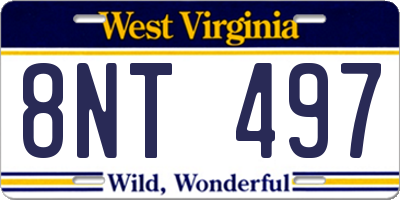 WV license plate 8NT497
