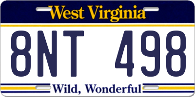 WV license plate 8NT498
