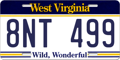 WV license plate 8NT499