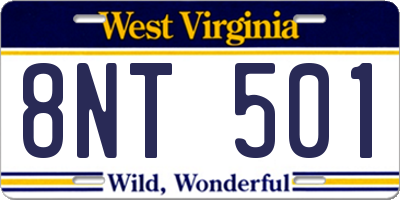 WV license plate 8NT501