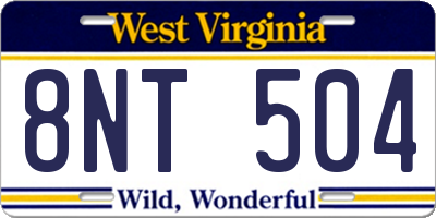 WV license plate 8NT504