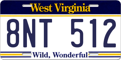 WV license plate 8NT512