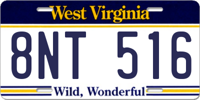 WV license plate 8NT516