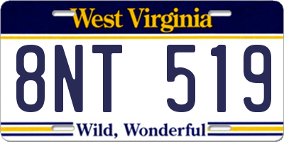 WV license plate 8NT519