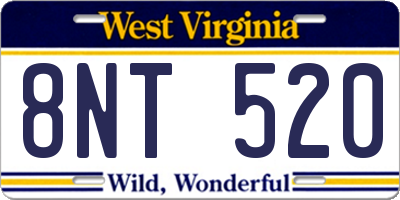 WV license plate 8NT520