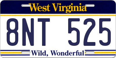 WV license plate 8NT525