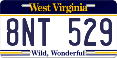 WV license plate 8NT529