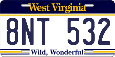 WV license plate 8NT532