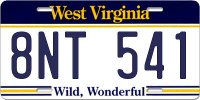 WV license plate 8NT541