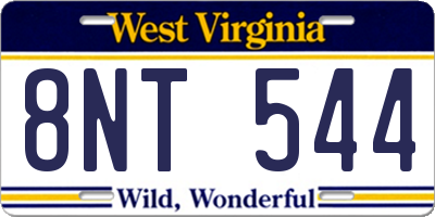 WV license plate 8NT544