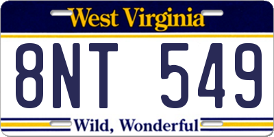 WV license plate 8NT549