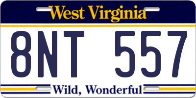 WV license plate 8NT557