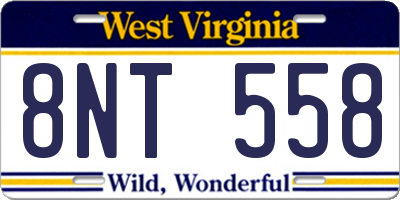 WV license plate 8NT558