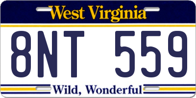 WV license plate 8NT559