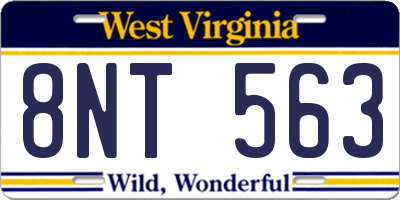 WV license plate 8NT563