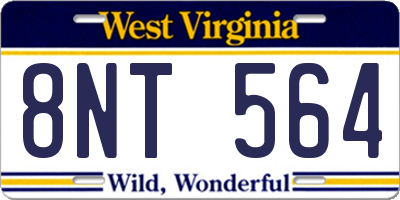 WV license plate 8NT564