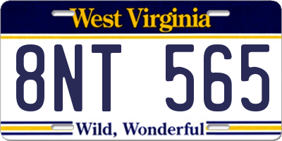 WV license plate 8NT565