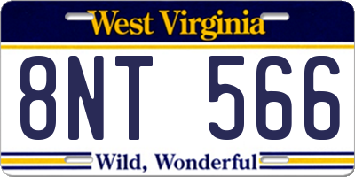 WV license plate 8NT566