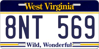 WV license plate 8NT569