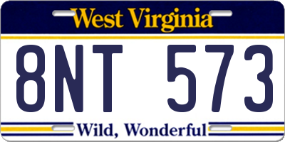 WV license plate 8NT573