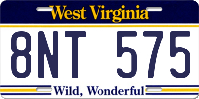 WV license plate 8NT575