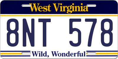 WV license plate 8NT578
