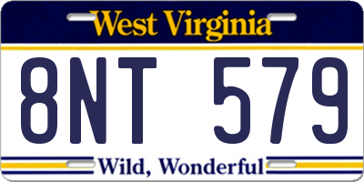 WV license plate 8NT579