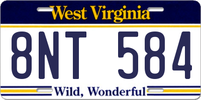 WV license plate 8NT584