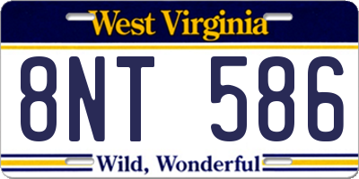 WV license plate 8NT586