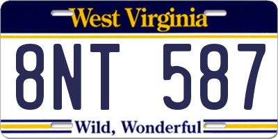 WV license plate 8NT587