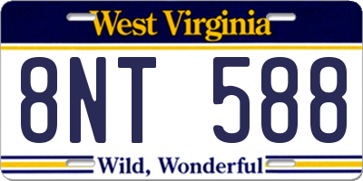 WV license plate 8NT588
