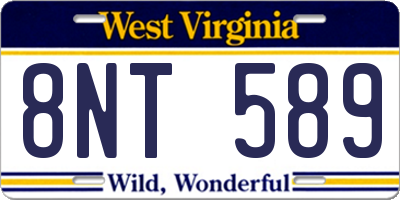 WV license plate 8NT589