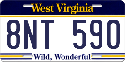 WV license plate 8NT590