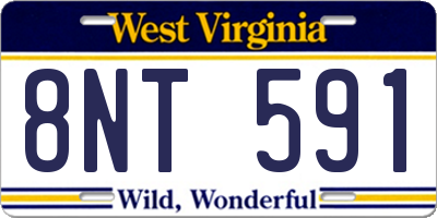 WV license plate 8NT591