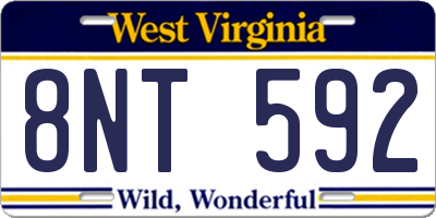 WV license plate 8NT592