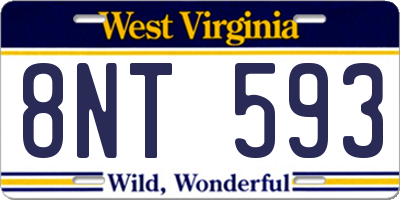 WV license plate 8NT593