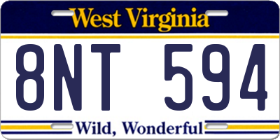 WV license plate 8NT594