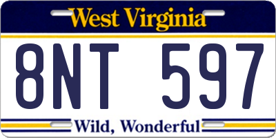 WV license plate 8NT597