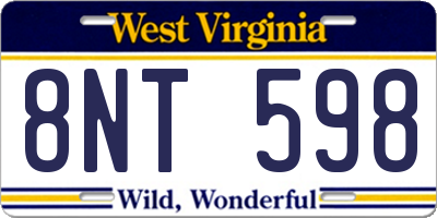 WV license plate 8NT598