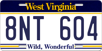 WV license plate 8NT604