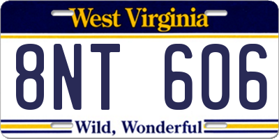 WV license plate 8NT606