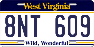 WV license plate 8NT609