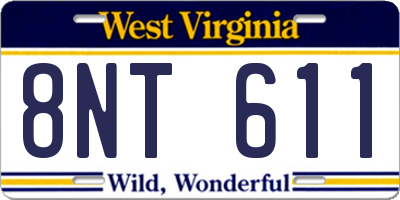 WV license plate 8NT611