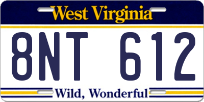 WV license plate 8NT612